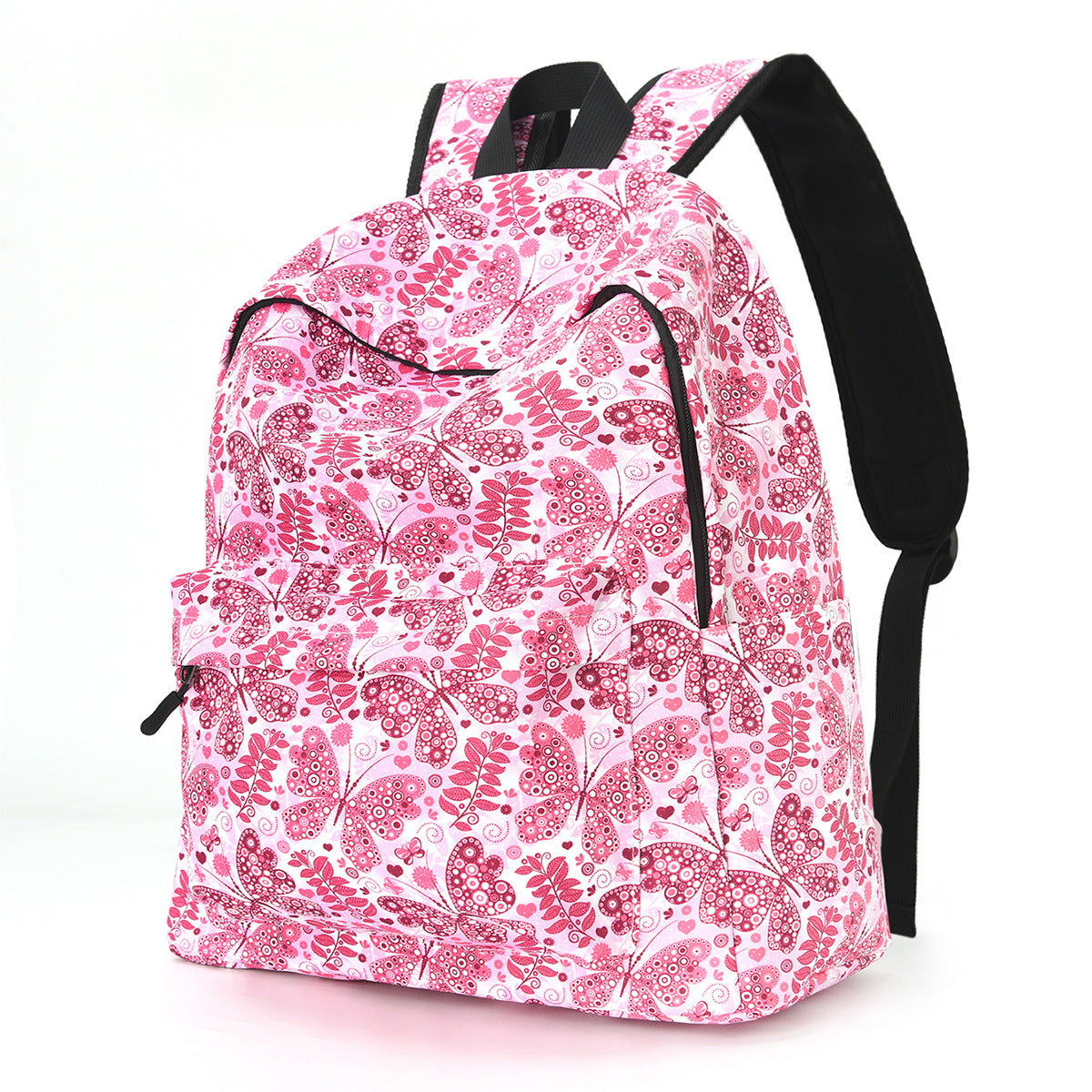 Kids' Printed Backpack: Strawberry Rainbow Butterfly Design
