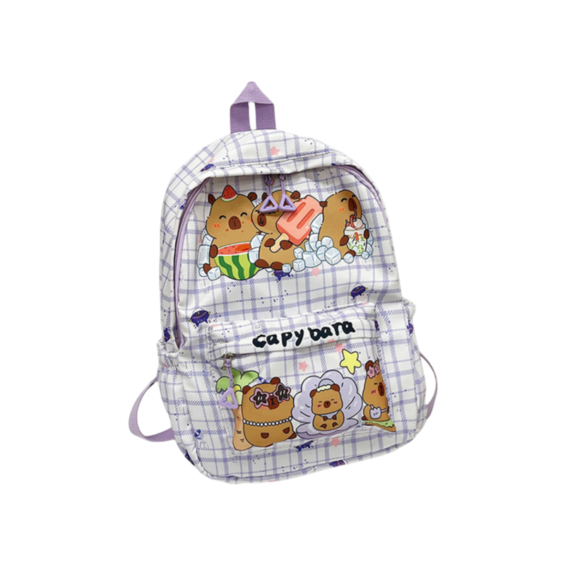 Capybara Print Trendy Print Large Backpack Back To School Bag