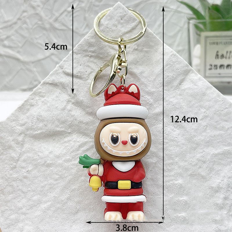 Labubu Christmas 2025 Santa Claus Silicone Keychain With Various Character Designs
