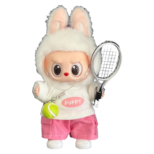 Labubu Doll Clothes Plushie Dress Up Tennis Ball Outfits Changeable Costume