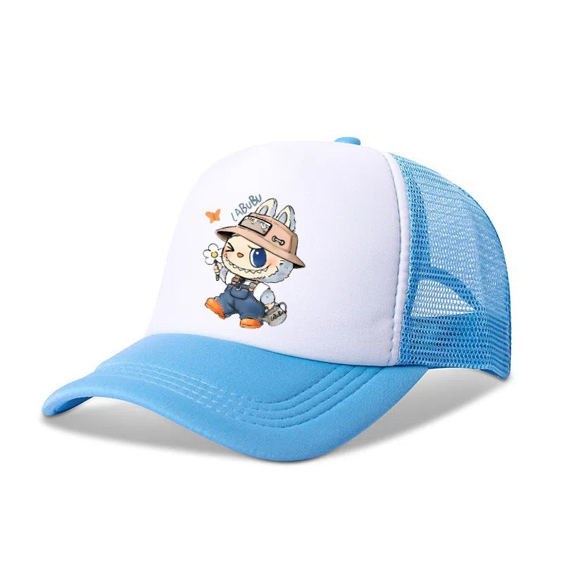 Boys Labubu Printed Baseball Cap Trucker Hat with Mesh Back