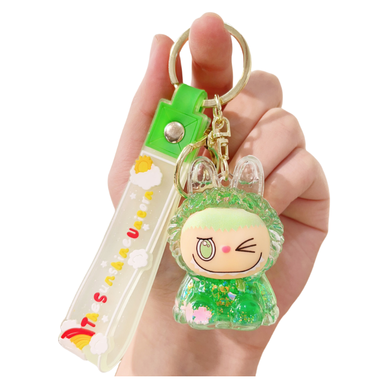 Lalabu Acrylic Liquid Glitter Silicone Keychain Purse Charm & Bag Accessory