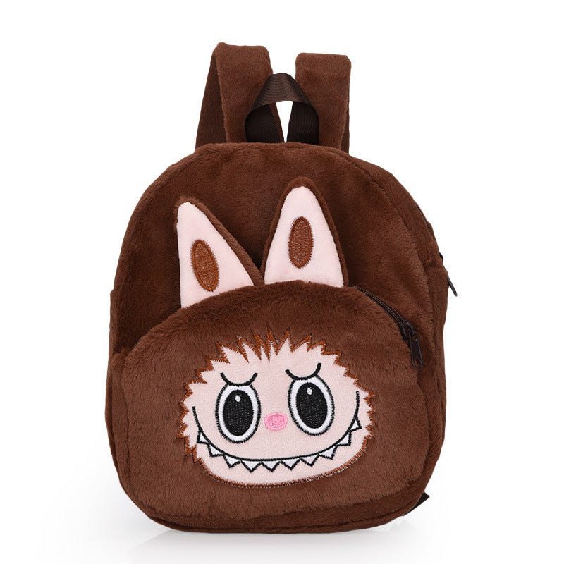 Labubu Soft Plush Backpack Cute Character Doll School Bag