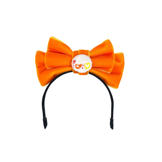 Labubu Doll Bow Velvet Headband Halloween Skull Accessories
