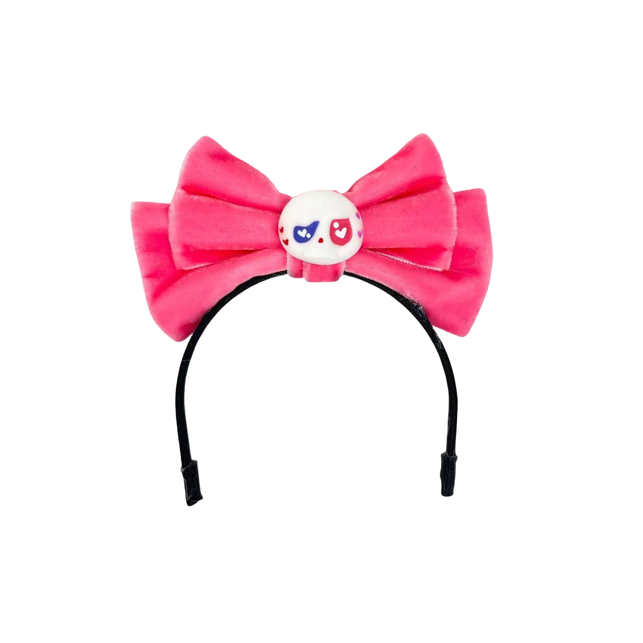 Labubu Doll Bow Velvet Headband Halloween Skull Accessories