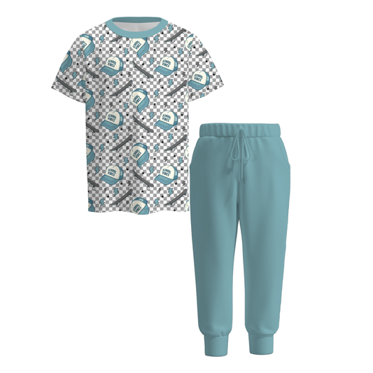 Boys Back To School Pencil ABC Apple Print Outfit Set