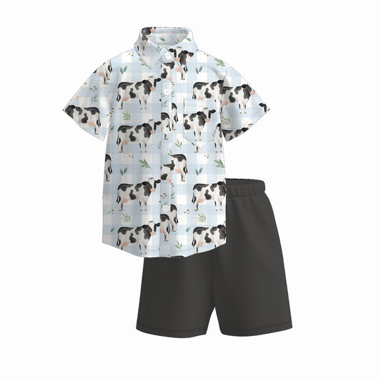 Boys Summer Animal Truck Polo Shirt Short Set