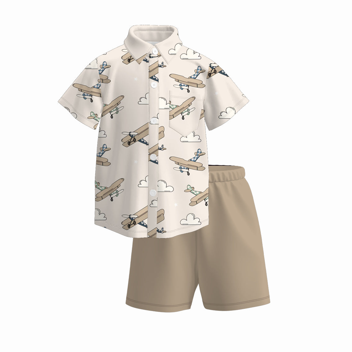 Boys Summer Animal Truck Polo Shirt Short Set