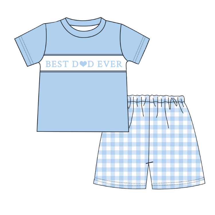 Girls Summer Sibling Kids "BEST DAD EVER" Smocked Clothes