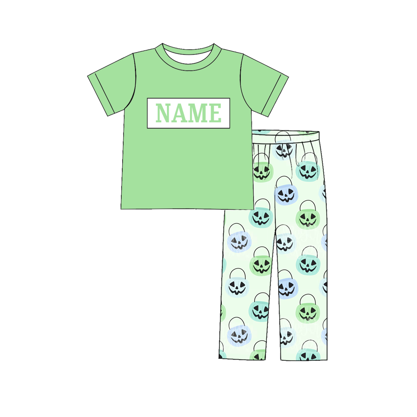Girls Boys Halloween Pumpkin Custom Name Sibling Clothes