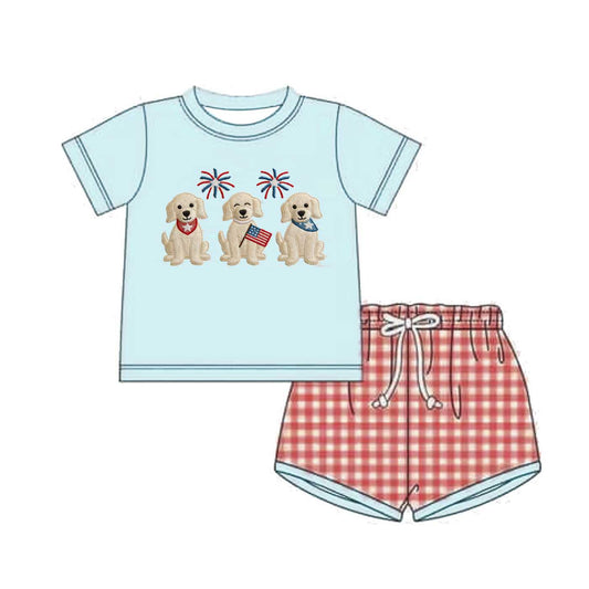 Kids Patriotic Puppy Embroidery Collection | Fourth of July Toddler & Baby Outfits