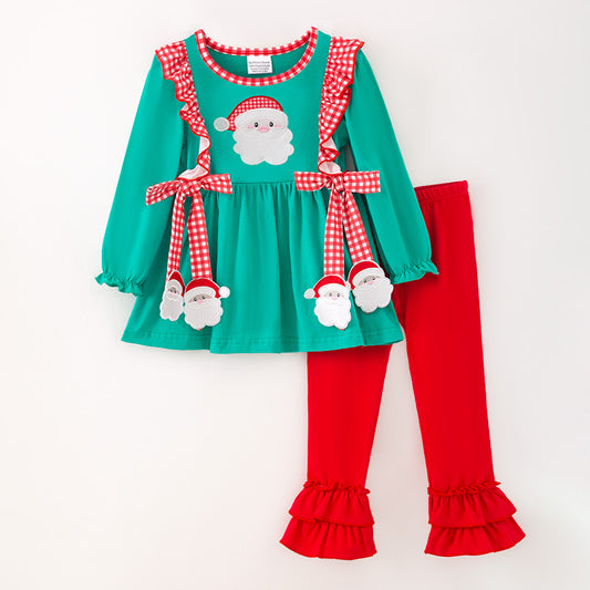 Festive Santa Embroidery Sibling Set – Christmas Edition