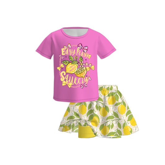 Girls Summer Birthday Print Fashion Boutique Skirt Set