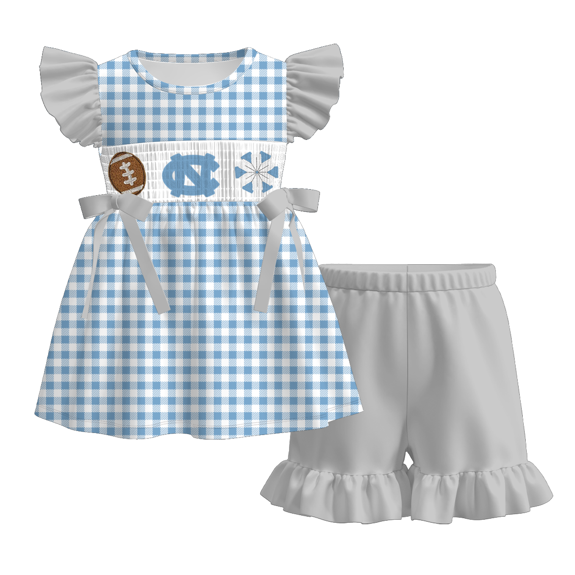 University of North Carolina Football Embroidered Matching Sibling Outfits