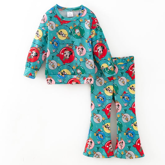 Kids Christmas Winter Cartoon Print Pajamas Pant Set