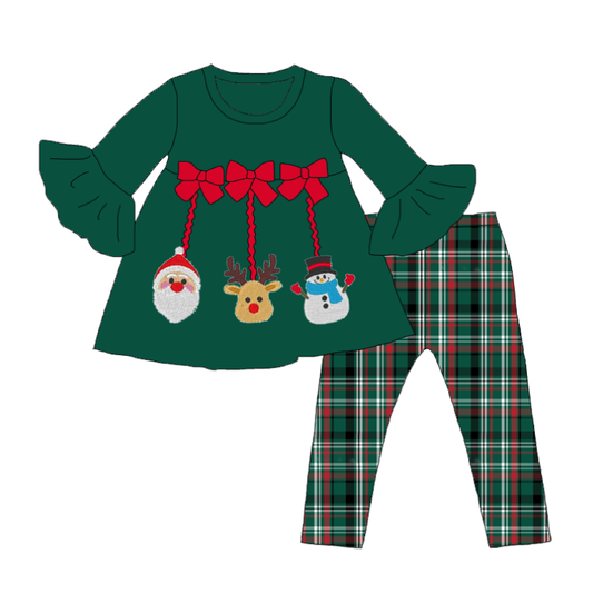 Christmas Embroidered Outfit Set – Santa, Reindeer & Snowman