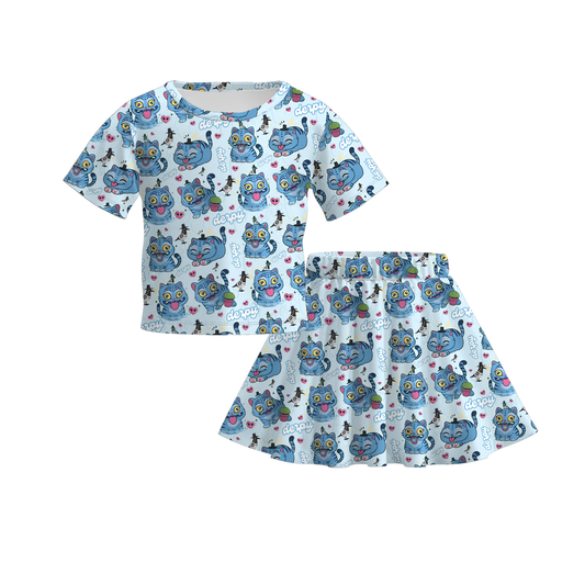 Girls Cartoon Cute Fall Skirt Set