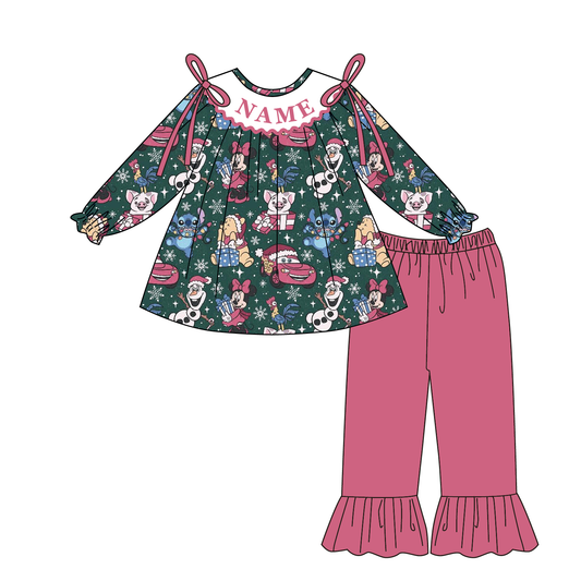 Christmas Smocked Embroidery Custom Name Snowman Outfit Collection