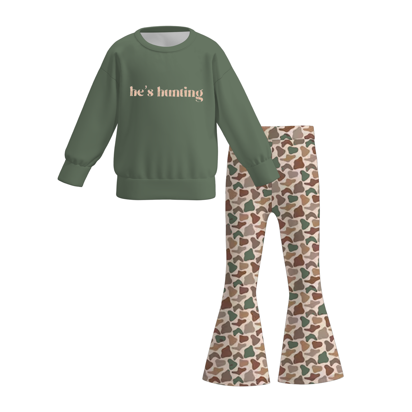 Girls Fall Winter Printed Long Sleeves Pant Set