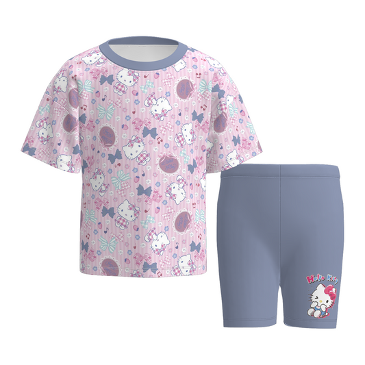 Spring Summer Cartoon Printed Short Set Collection