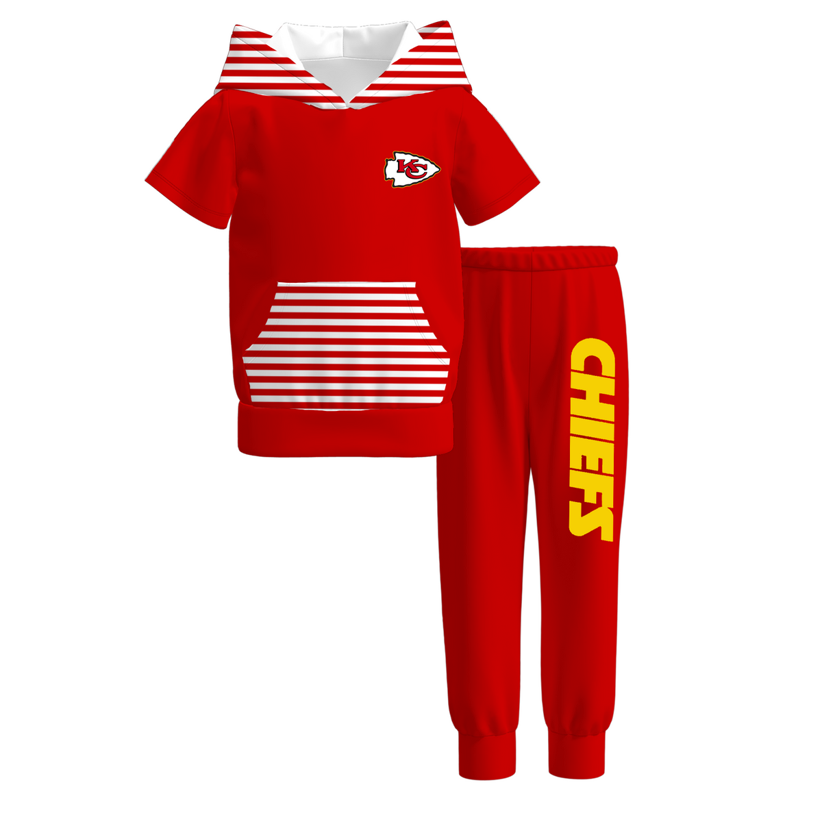 Girls Game Day Football Hoodie Set – Team Spirit Short Sleeve Top & Jogger Pants