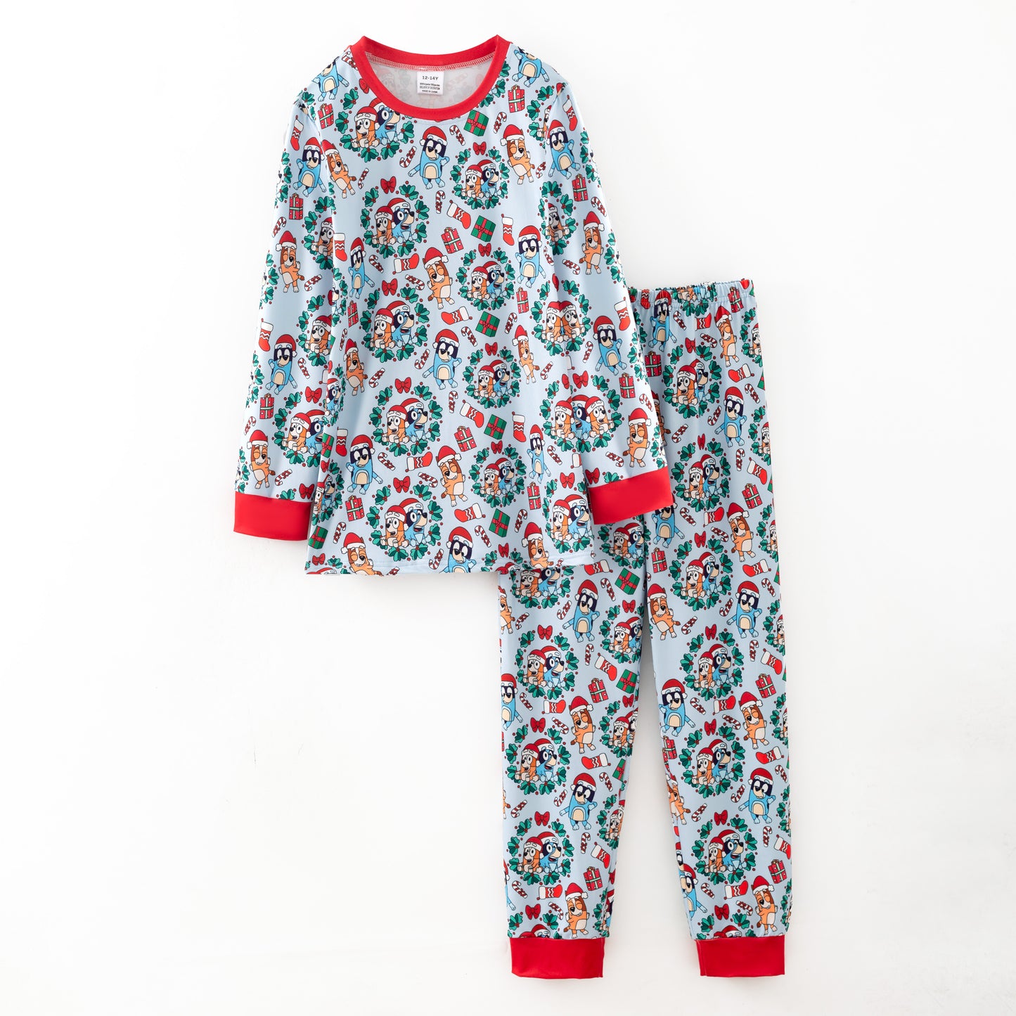 Boys Winter Christmas Santa Cartoon Cozy Pajamas Set