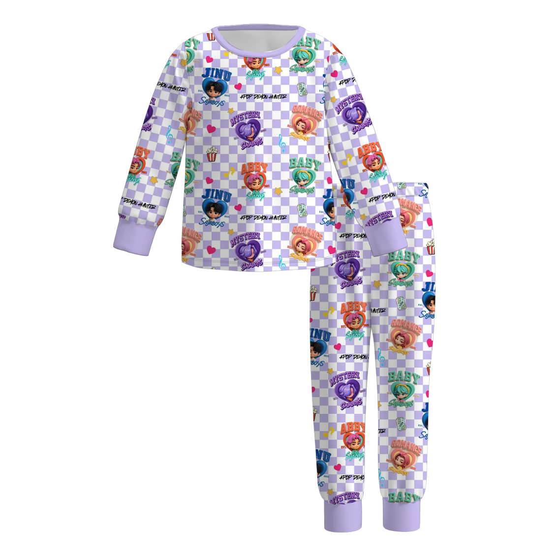 Kids Kpop Demon Hunters Themed Hot Seller Plaid Collection