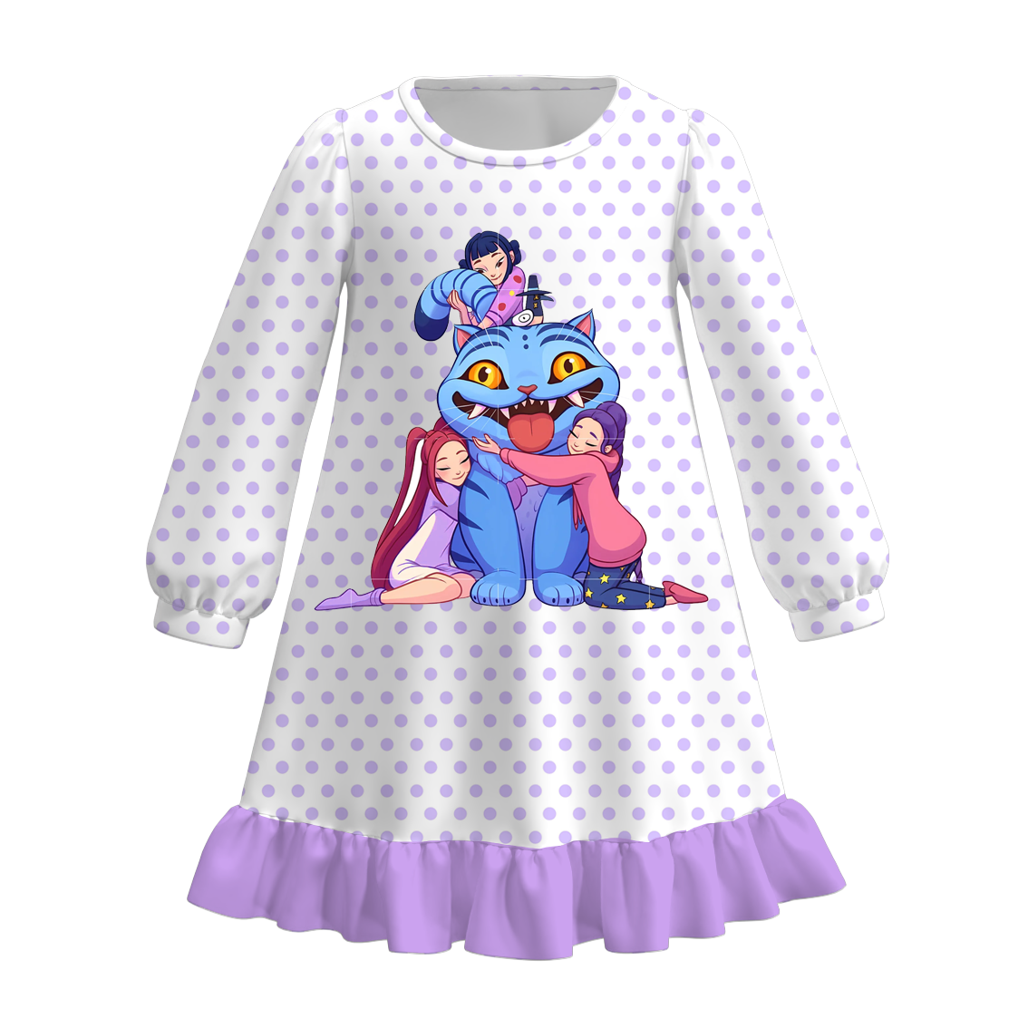 2025 Fall Winter Kpop Demon Hunter Pajamas Dress Set