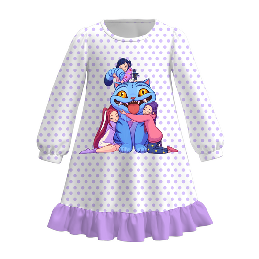 2025 Fall Winter Kpop Demon Hunter Pajamas Dress Set