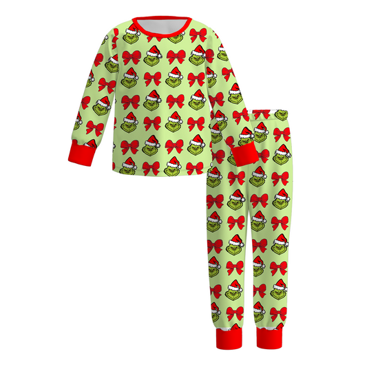 2025 Christmas Grinch Pajamas Set Sleepwear For Girls