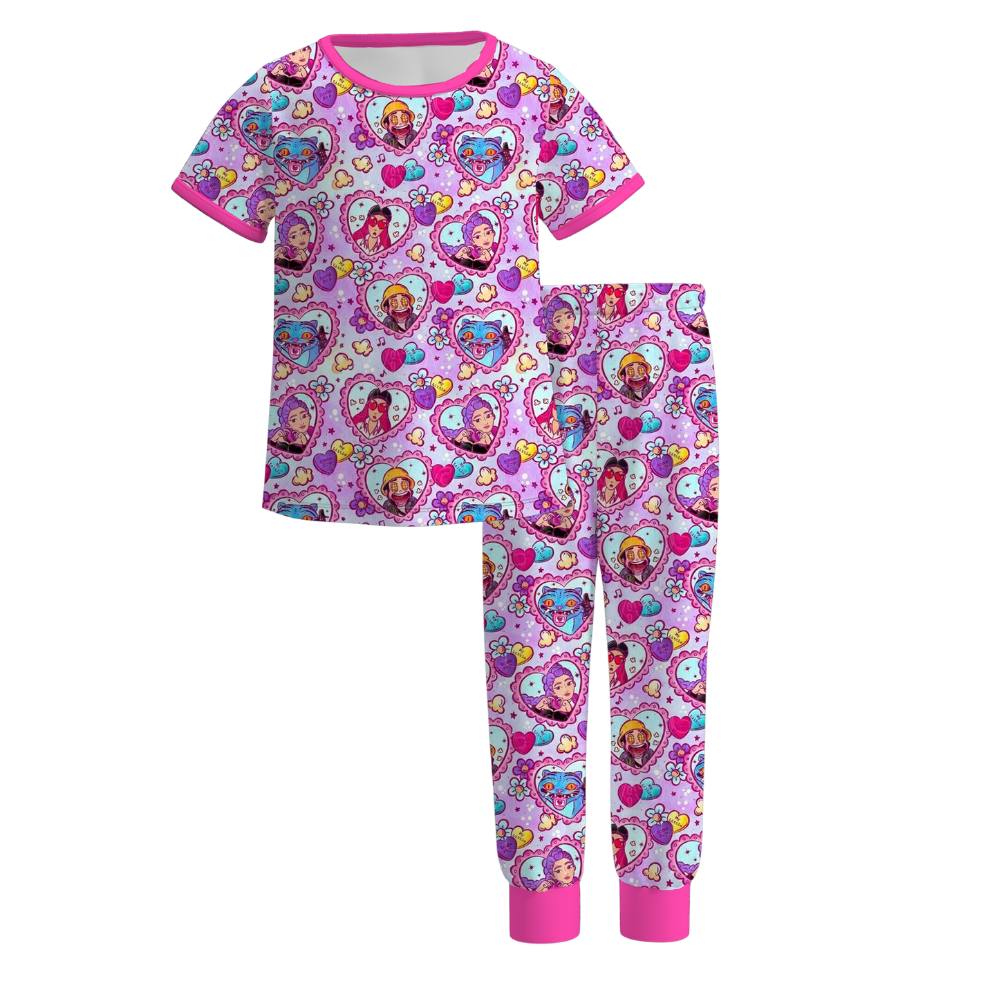 2026 Girls Spring Kpop Demon Hunter Pajamas Set Sleepwear