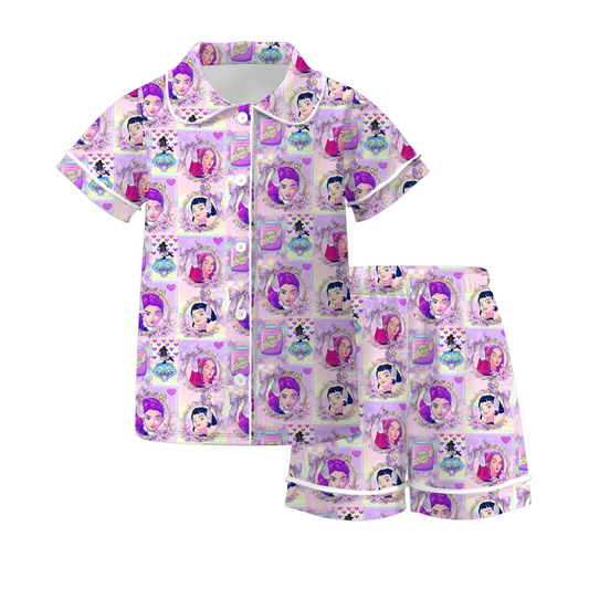 2026 Girls Spring Kpop Demon Hunter Print Pajamas Short Set