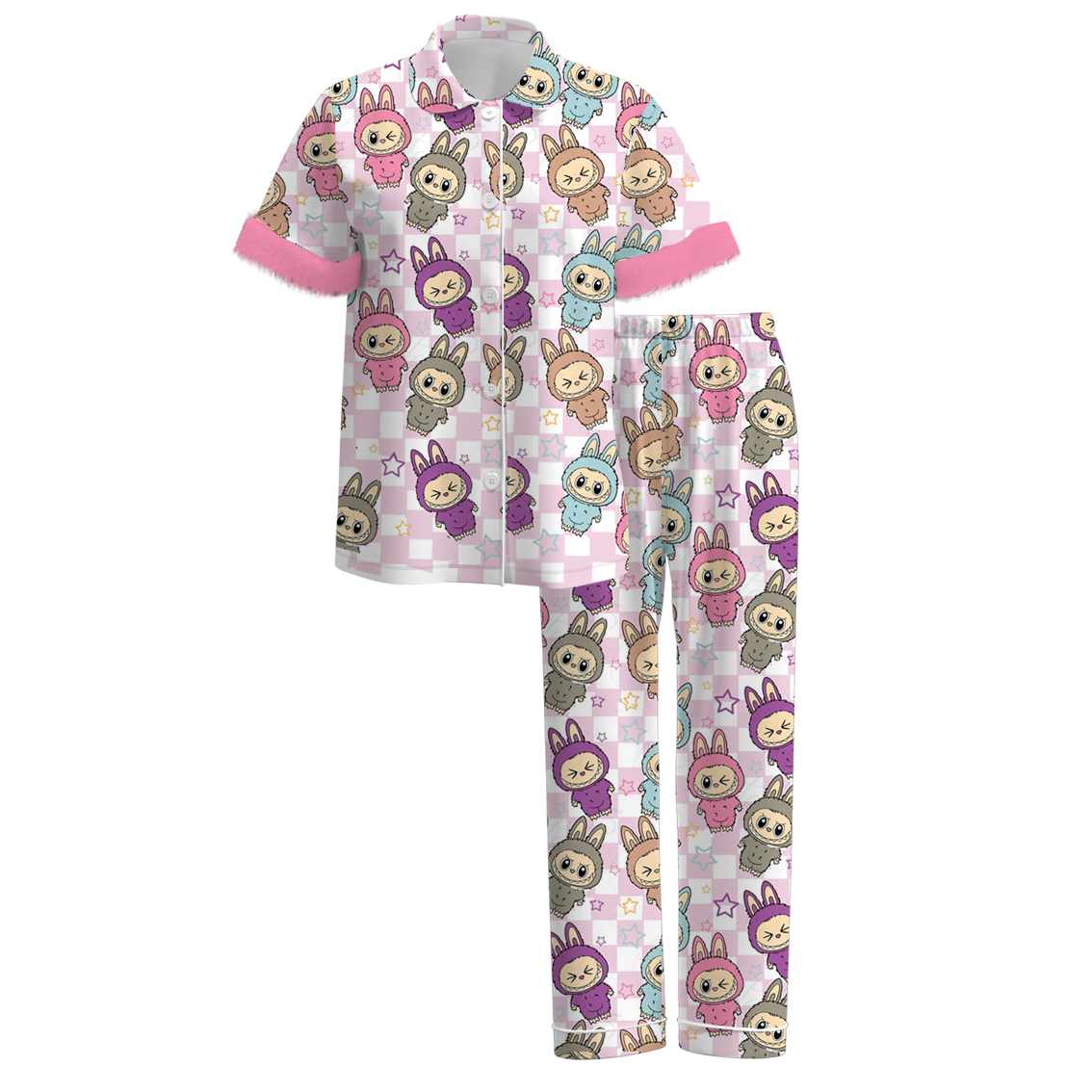 Mommy And Me Fall Halloween Cute Cozy Fur Pajamas Set