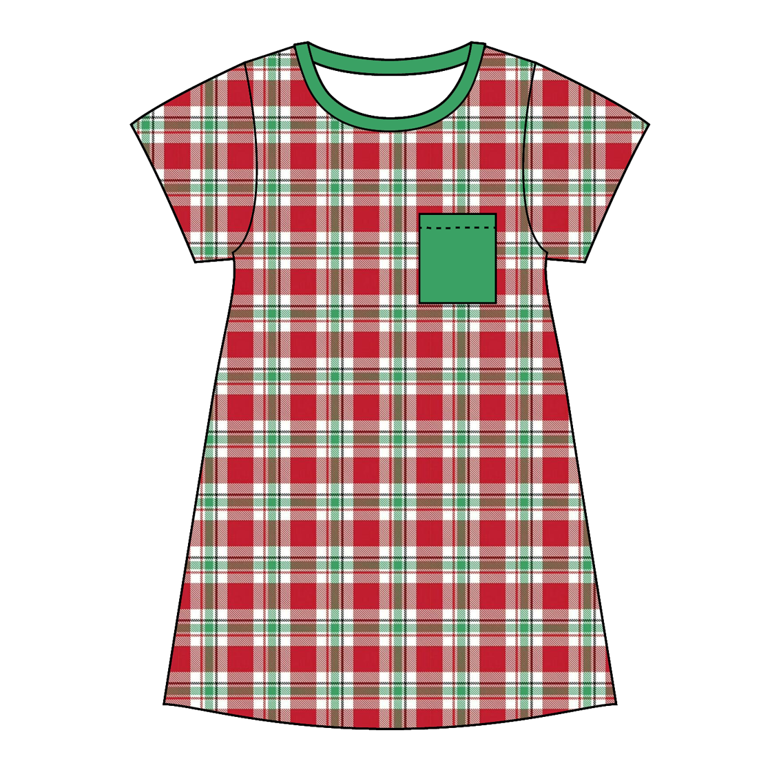 Christmas Red Green Plaid Family Pajama Collection
