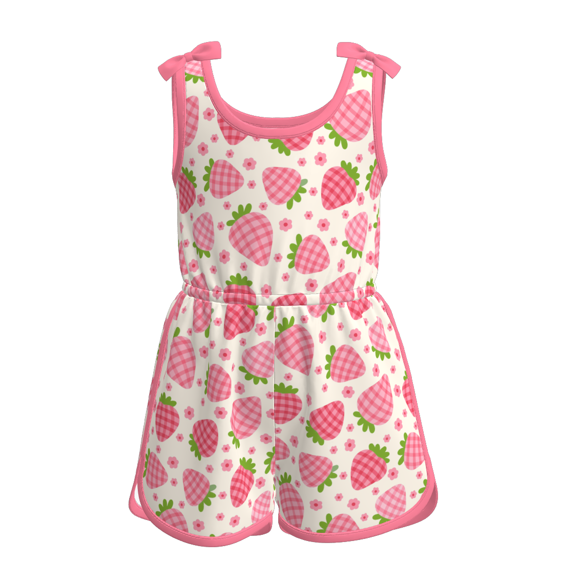 Siblings Girls Summer Strawberry Matching Clothes