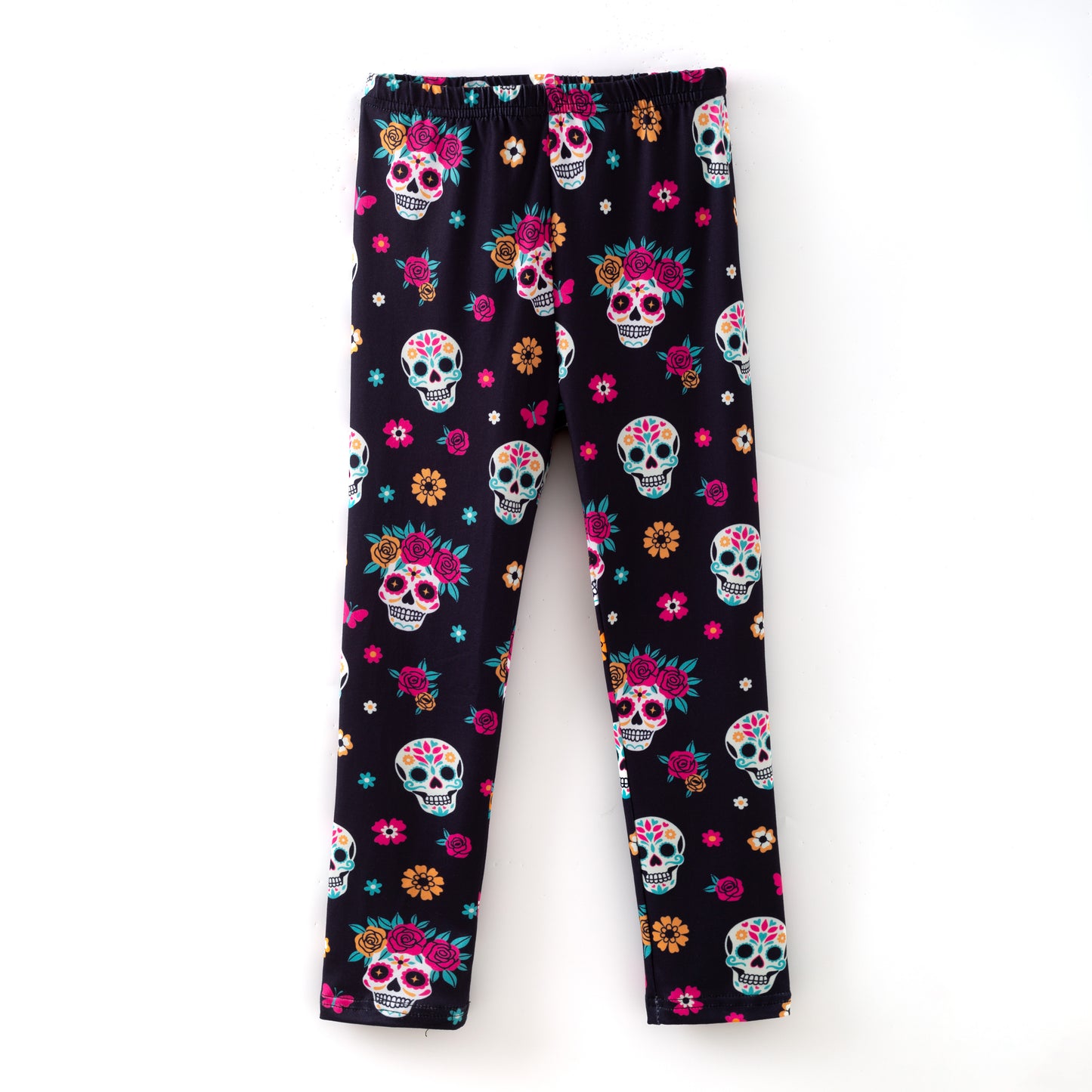 Girls Halloween Skull Milk Silk Soft Legging