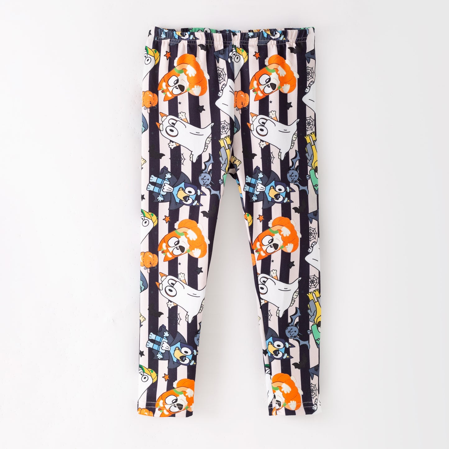 Girls Halloween Pumpkin Ghost Bluey Print Leggings
