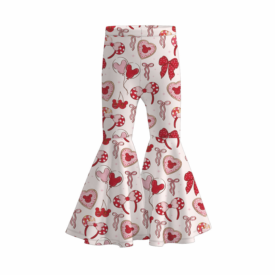 2026 Valentine's Day Heart Bow Girls Bell Pants
