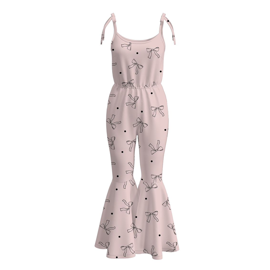 Mommy And Me Mother's Day Pink Black Bow Jumpsuit