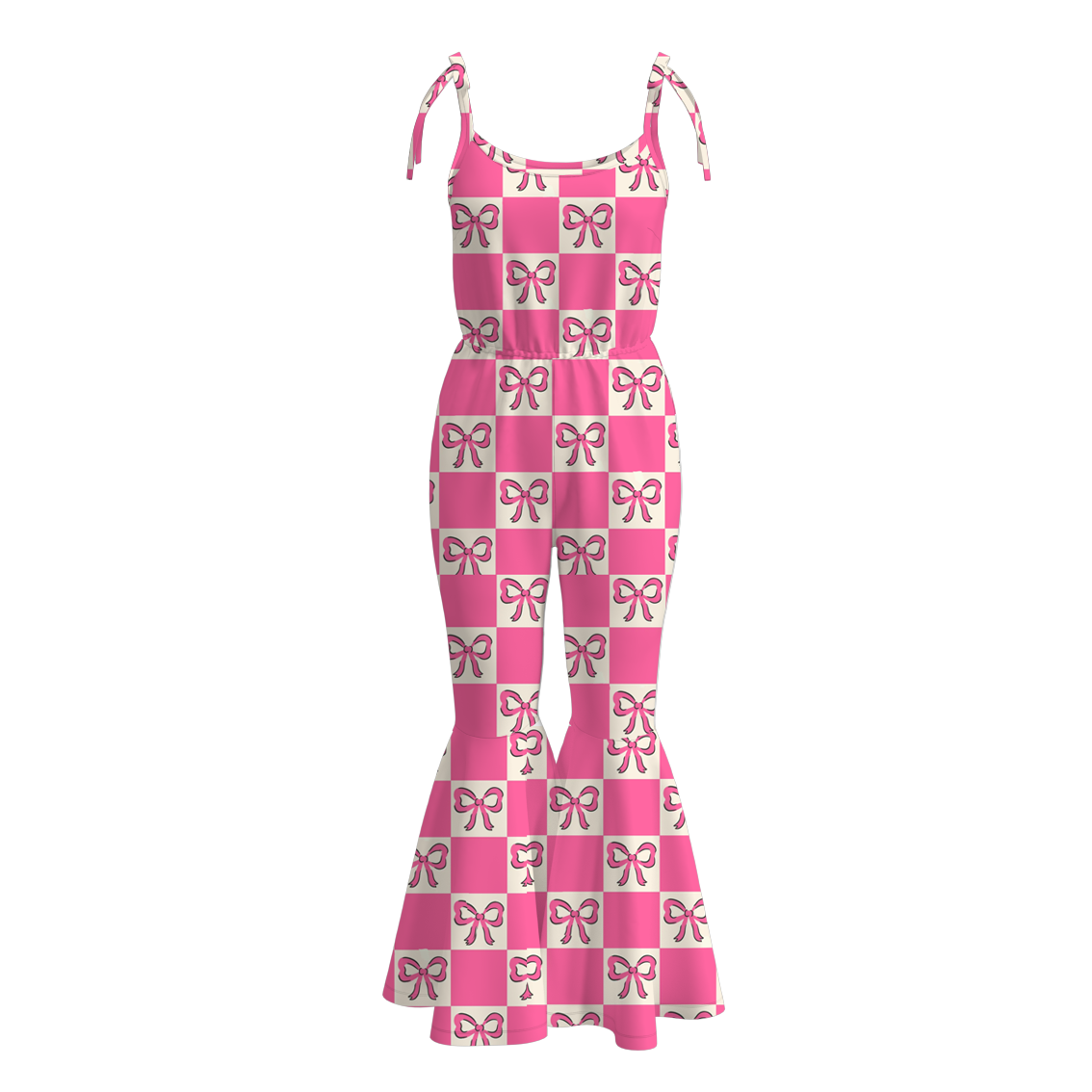 Mommy And Me Mother's Day Pink Bow Jumpsuit
