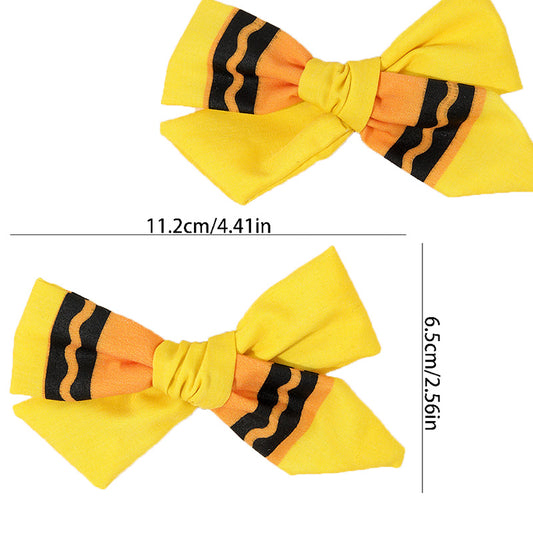 Kids Hair Bow Clips Back To School Pencil Hair Accessories