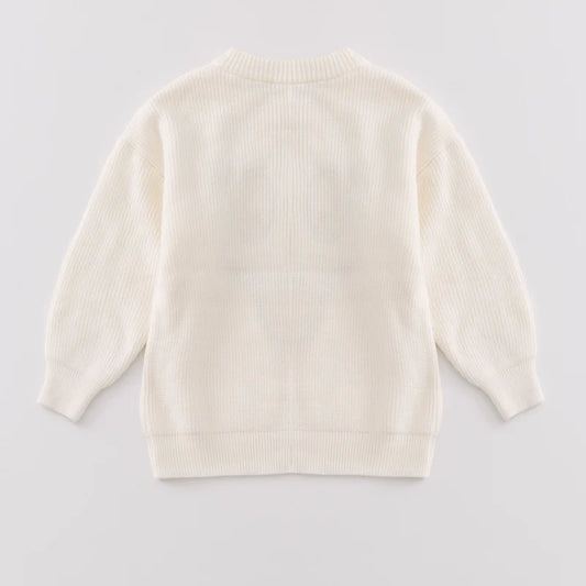 Girls Fall Halloween White Black Ghost Cute Sweater