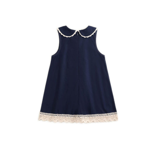 Vintage Lace Trim Girls Sundress Sleeveless Summer Dress