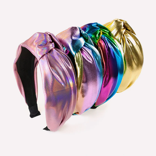 Colorful Glossy Knotted Headband Wide Fashion Hair Accessory