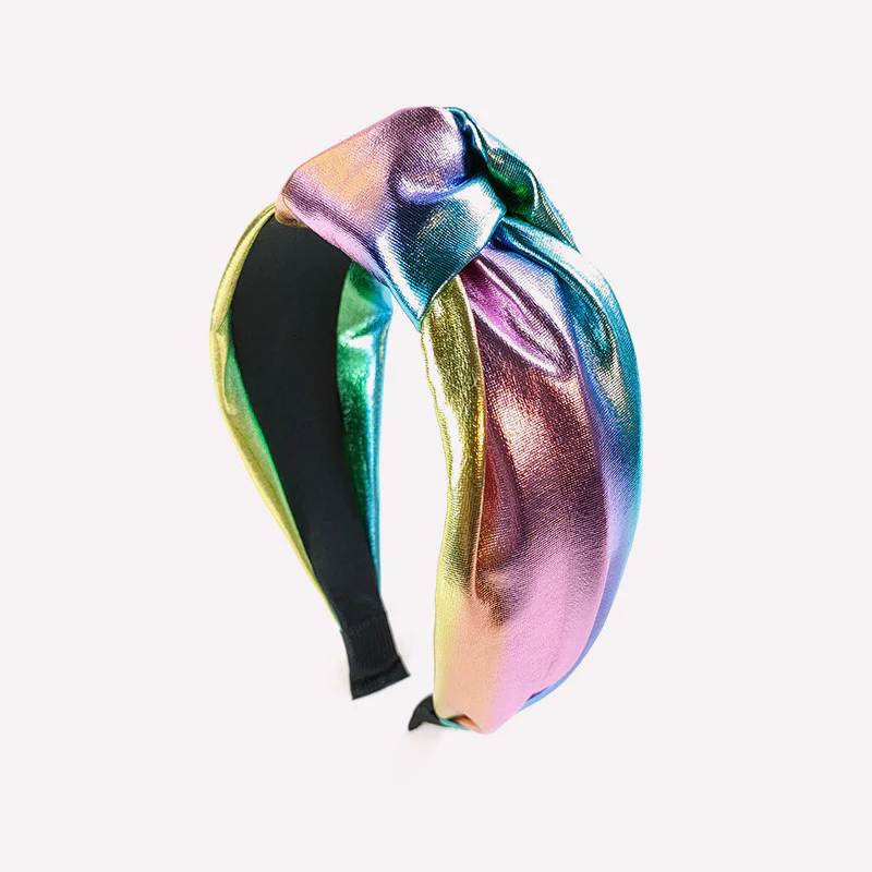 Colorful Glossy Knotted Headband Wide Fashion Hair Accessory