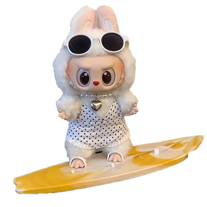 17cm Labubu Swimwear Surfboard Set Changeable Costumes
