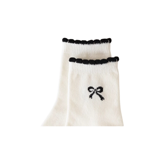 Girls Baby Cotton Mesh Socks – Cute Bow Dot Breathable Thin Socks 4 Pair/Pack