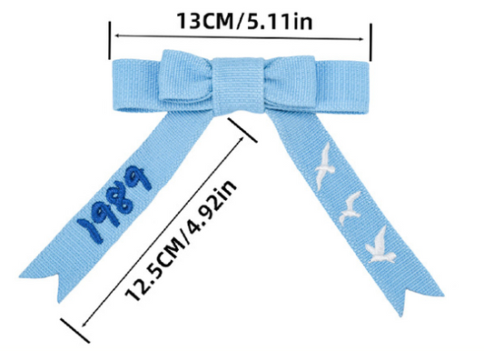 Girl's Festival Letter Embroidery Bow Hair Clip Trendy Braided Hair Accessories