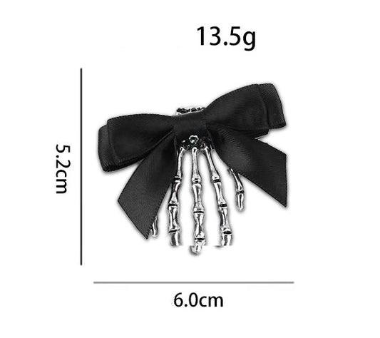 Girls Ghost Hand Bow Hair Clips Halloween Side Hairpin for Women