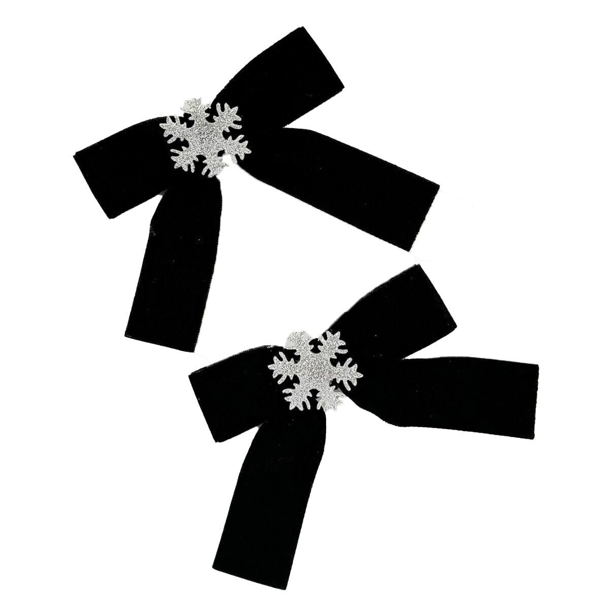 Christmas Velvet Bow Hair Clip – Sweet Snowflake Side Clip for Holiday & New Year